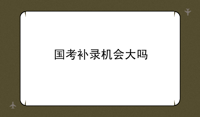 国考补录机会大吗