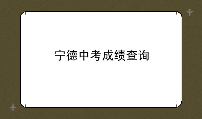 宁德中考成绩查询