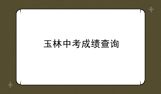 玉林中考成绩查询