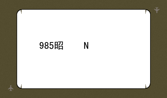985是哪几所大学