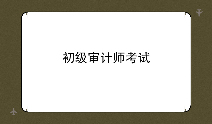 初级审计师考试