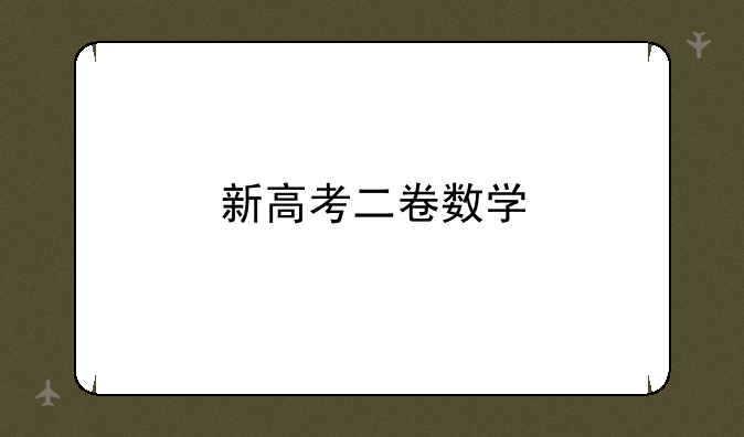 新高考二卷数学