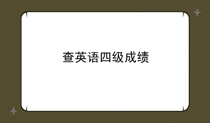 查英语四级成绩
