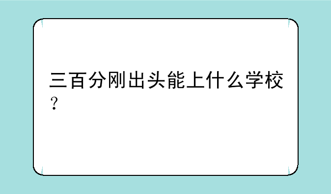 三百分刚出头能上什么学校？