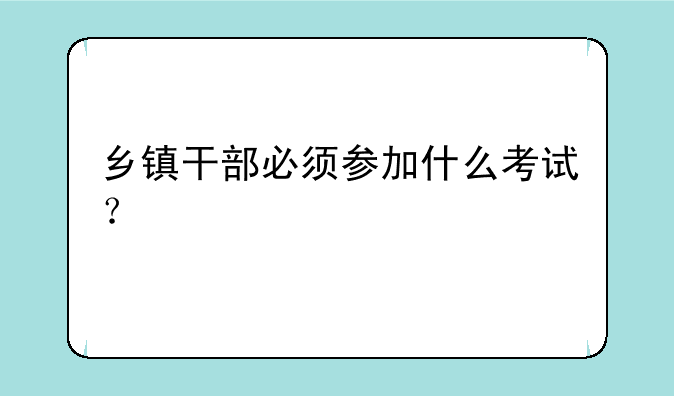 乡镇干部必须参加什么考试？