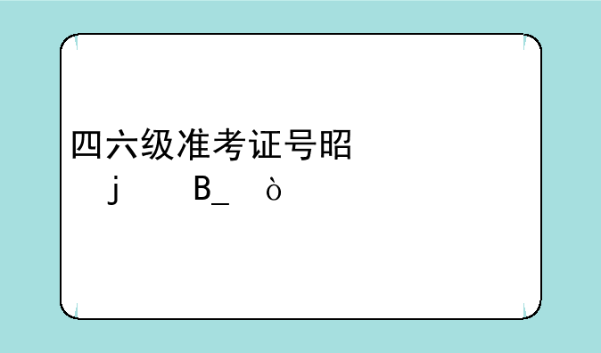 四六级准考证号是一样的吗？