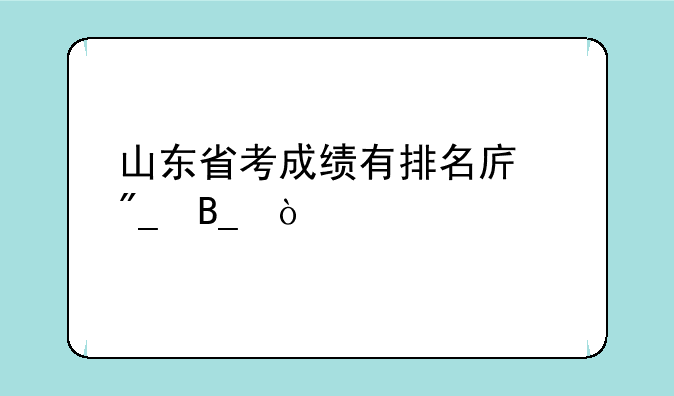 山东省考成绩有排名序列吗？