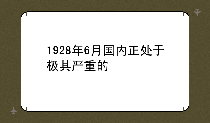 1928年6月国内正处于极其严重的