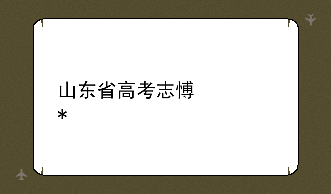 山东省高考志愿填报