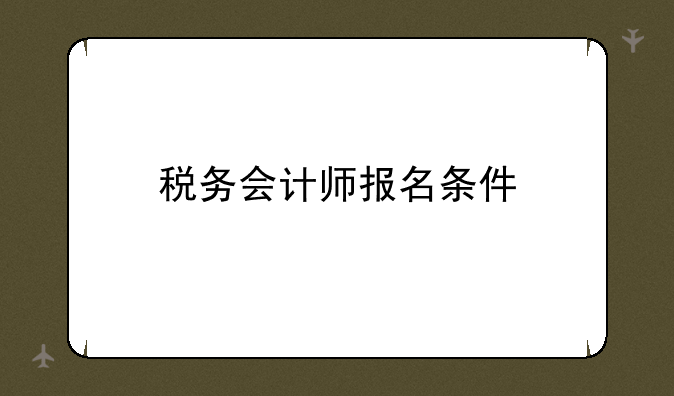 税务会计师报名条件