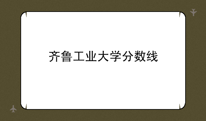 齐鲁工业大学分数线