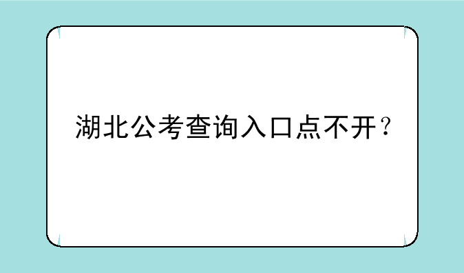 湖北公考查询入口点不开？