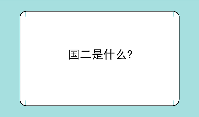 国二是什么?