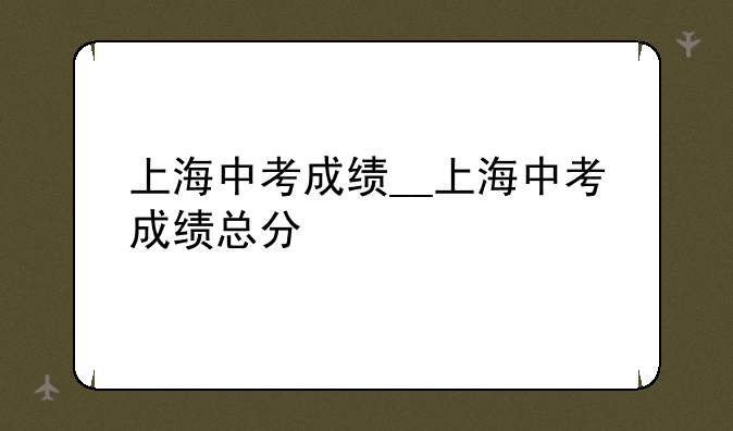 上海中考成绩__上海中考成绩总分