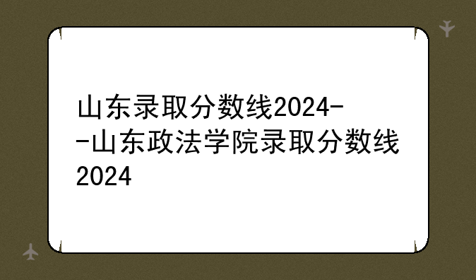 山东录取分数线2024--山东政法学院录取分数线2024